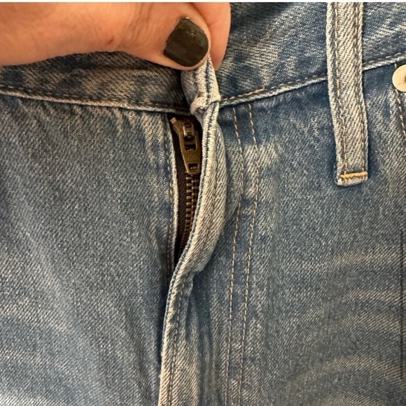 MadewellxISKO patch high rise denim flare woman 70’s inspired raw hem jean 32 - Picture 6 of 11